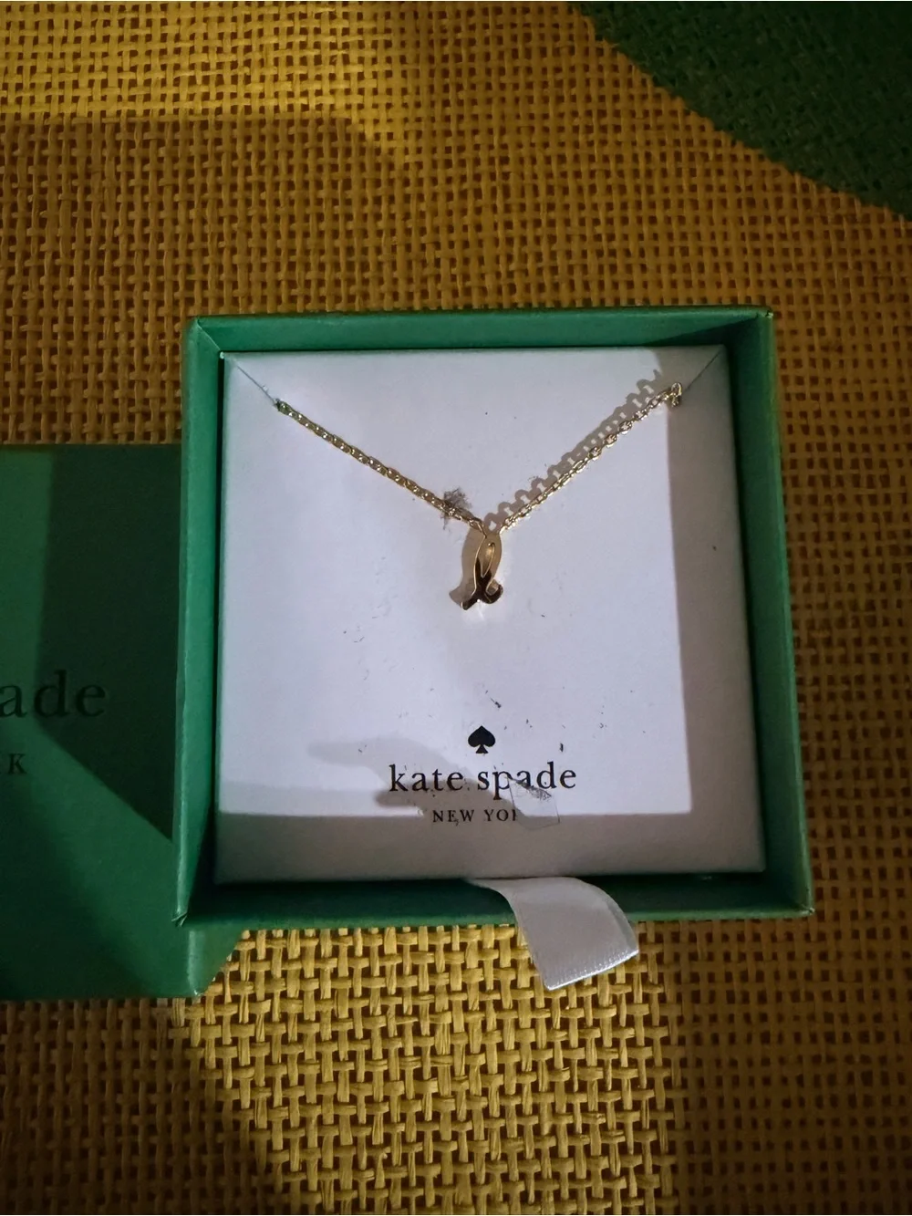 kate spade gold initial “I”lowercase  pendant necklace